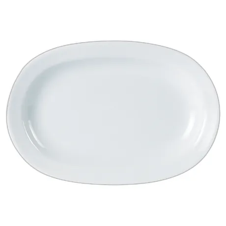 Porcelite Rimmed Deep Oval Plate - 25cm / 10"