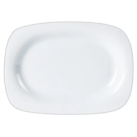 Porcelite Rectangular Rimmed Plate - 24 x 18cm / 9.5" x 7"