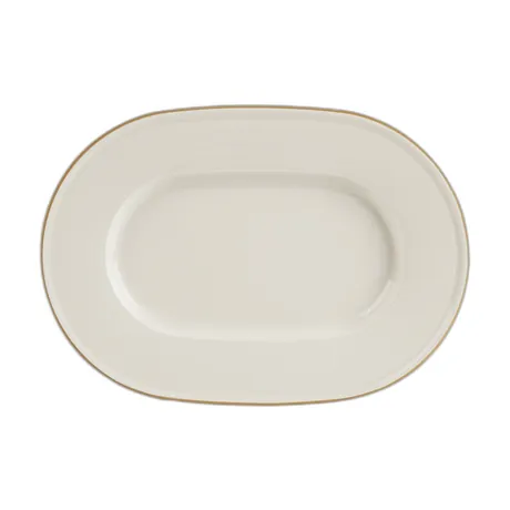 Line Gold Band Oval Plate