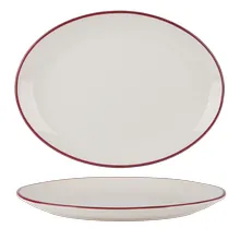 Modest Maroon Oval Platter