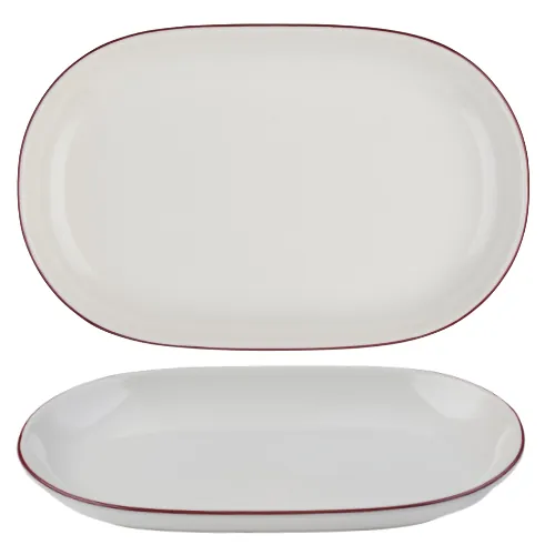 Modest Maroon Oval Platter