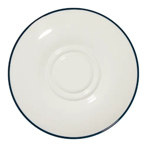 Modest Navy Double Well Saucer