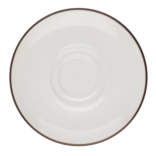 Modest Brown Double Well Saucer
