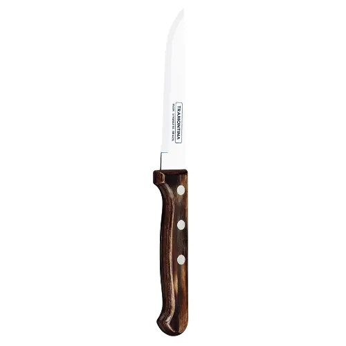 Smooth Blade Steak Knife Polywood Brown Dozen