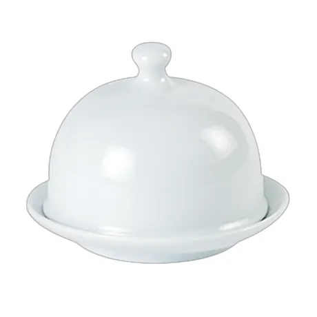 Porcelite Round Covered Butter Dish
