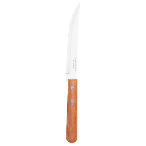 Serrated Steak Knife Natural Wood Dozen