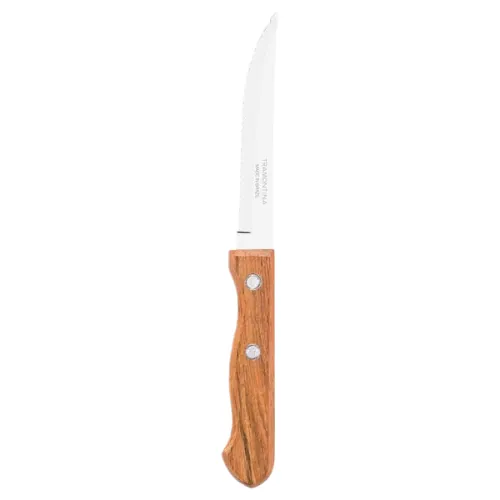 Serrated Steak Knife Natural Wood Dozen