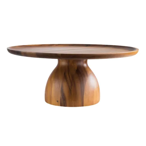 Acacia Wood Cake Stand - 38.5 x 16cm