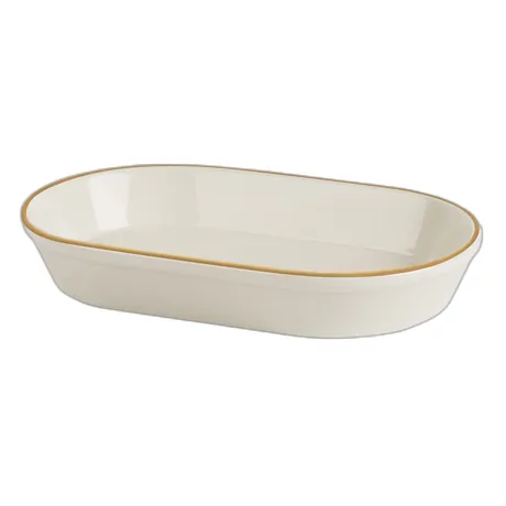 Line Gold Band Oval Dish