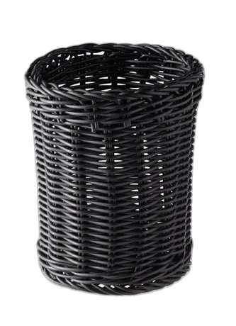Economic Cylindrical Black Cutlery Basket - 12 x 12cm