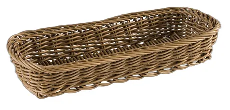 Economic Rectangular Brown Cutlery Basket - 27 x 10cm