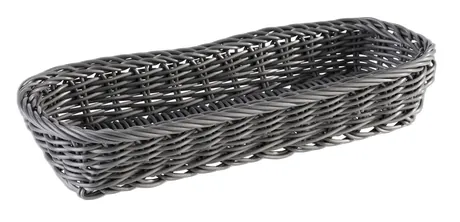 Economic Rectangular Grey Cutlery Basket - 27 x 10cm