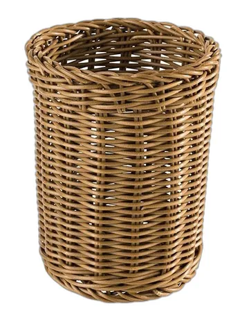 Economic Cylindrical Brown Cutlery Basket - 12 x 12cm