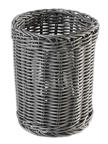 Economic Cylindrical Grey Cutlery Basket - 12 x 12cm
