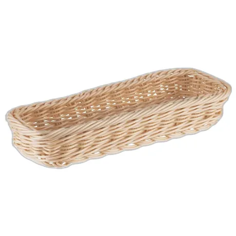 Economic Rectangular Beige Cutlery Basket - 27 x 10cm