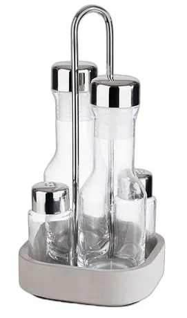 Element Salt, Pepper, Oil and Vinegar Menage - 12.5 x 12.5cm