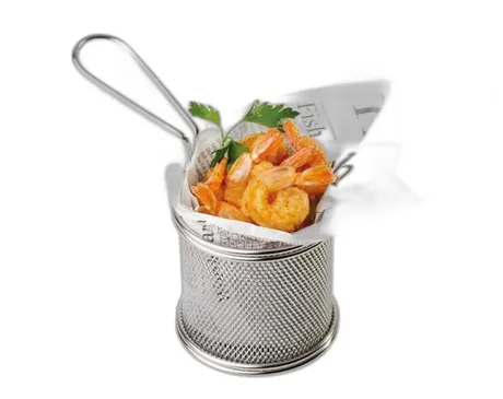 Snackholder Stainless Steel Round Fry Basket - 9cm