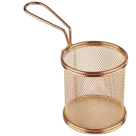 Snackholder Copper Fry Round Basket - 9cm
