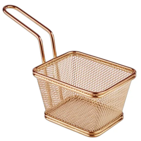 Snackholder Copper Square Fry Basket - 10 x 8.5cm