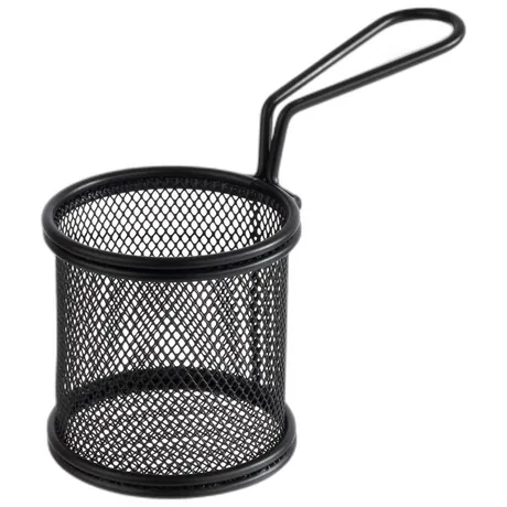 Snackholder Black Fry Round Basket - 8cm