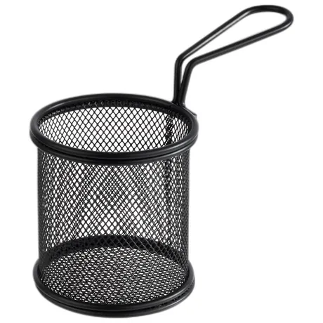 Snackholder Black Fry Round Basket - 9cm