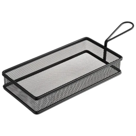 Snackholder Black Rectangular Fry Basket - 26 x 13cm