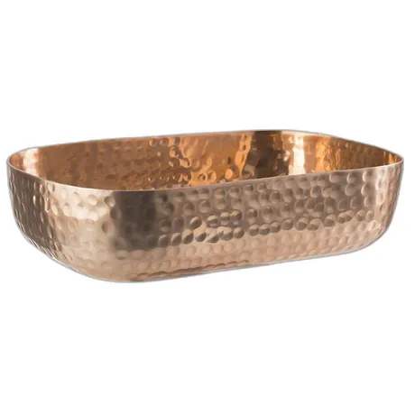 Craft Aluminium Copper Hammered Bowl - 23 x 15.5cm