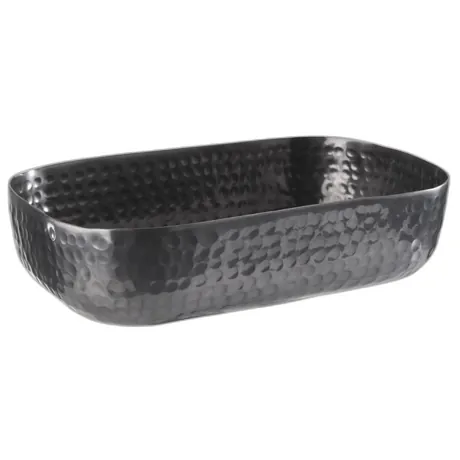 Craft Aluminium Black Hammered Bowl - 23 x 15.5cm
