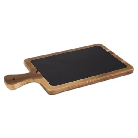 Acacia Wood/ Slate Rectangular Serving Board - 34 x 18cm