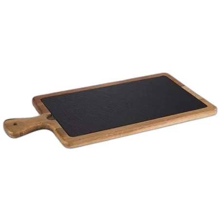 Acacia Wood/ Slate Rectangular Serving Board - 41 x 20cm