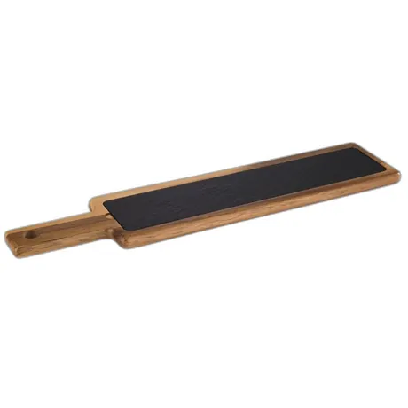 Acacia Wood/ Slate Long Serving Board - 55 x 12cm