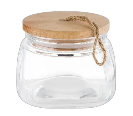 Glass Jar with Wooden Lid - 1l