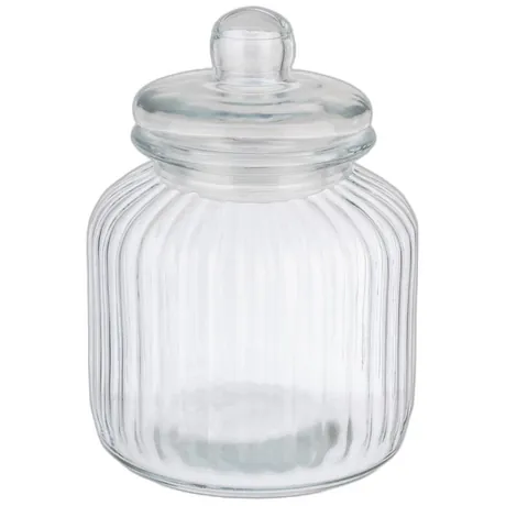 Ribbed Glass Storage Jar - 3l