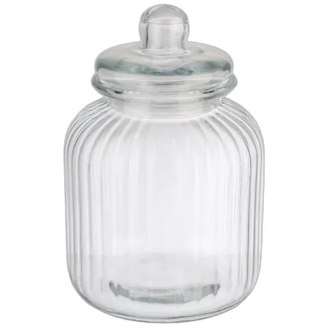 Ribbed Glass Storage Jar - 3.7l