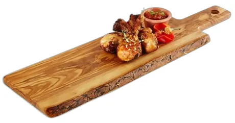 Olive Wood Handled Rectangular Serving Board - 51 x 15cm