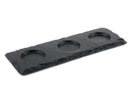 Natural Slate Tray with 3 Inserts - 28 x 10cm