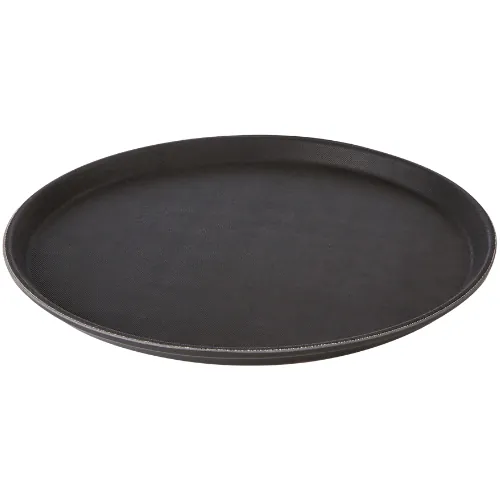 Black Round Non-Slip Tray