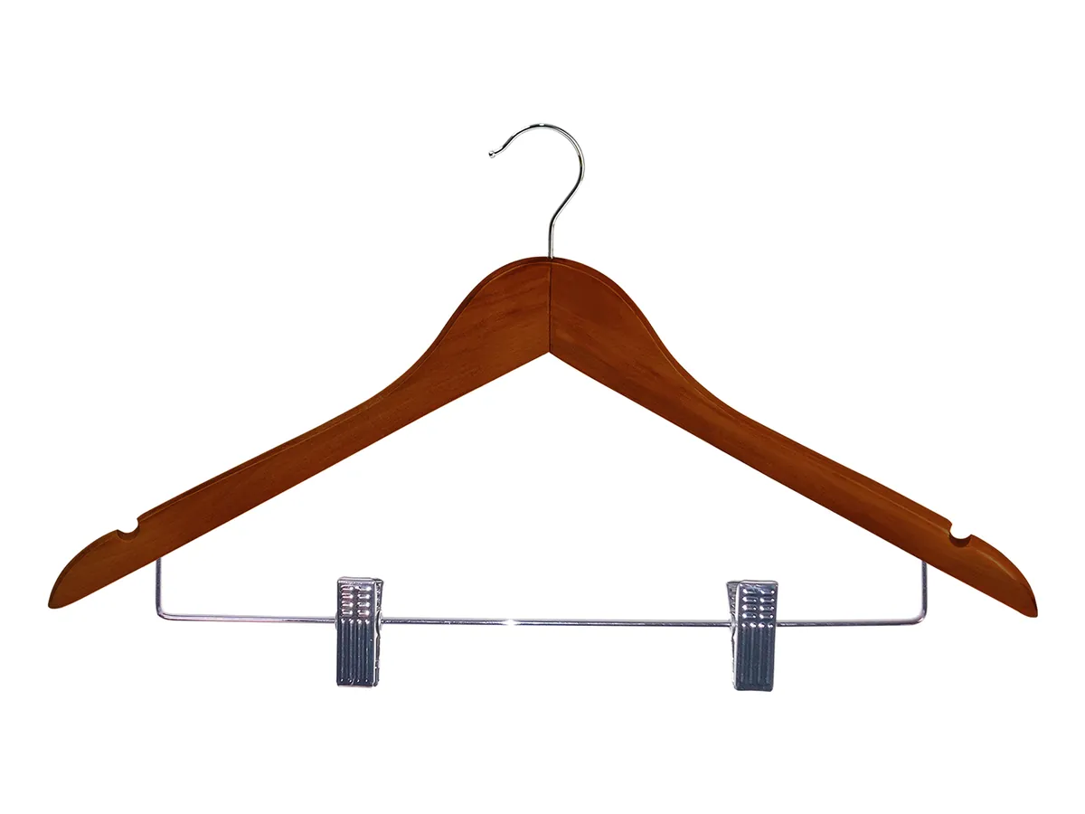 Burlington Guest Hanger with Clips in Dark Wood