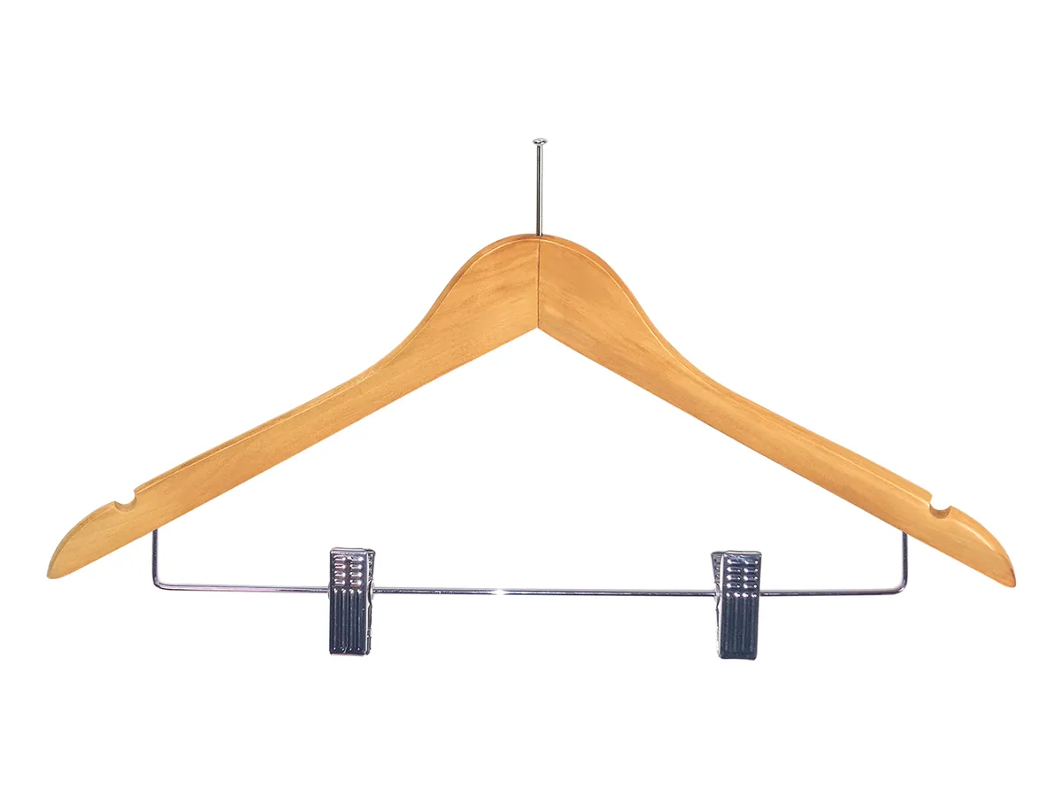 Burlington Guest Hanger with Security Pin & Clips in Light Wood
