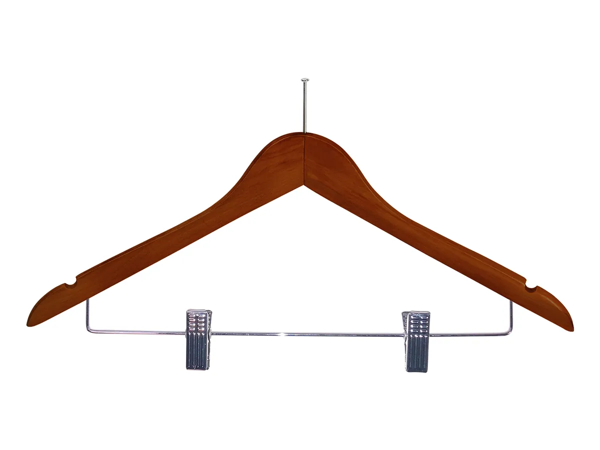 Burlington Guest Hanger with Security Pin & Clips in Dark Wood