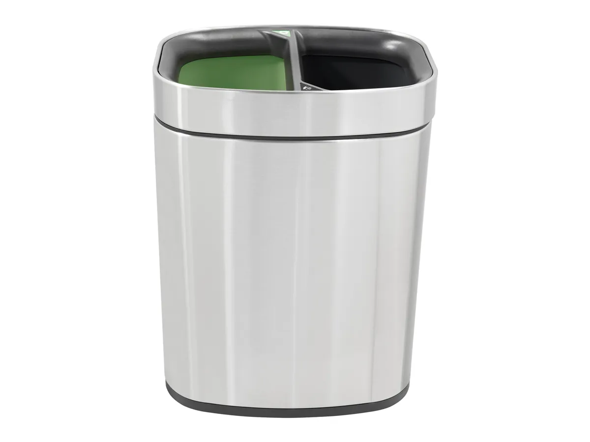 Newport Dual Recycling Bin in Brushed Steel