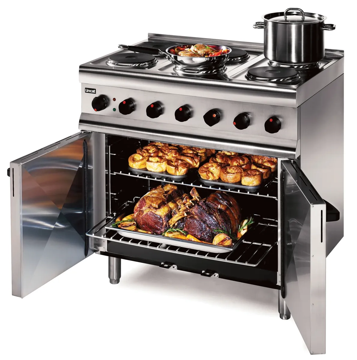 Lincat Silverlink Electric Free-standing Oven Range - Castors at Rear - 6 Plates - 16.5 kW [3-Phase]