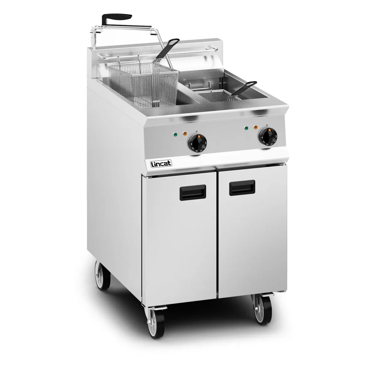 Lincat Opus Electric Free-standing Twin Tank Fryer with Pumped Filtration - 2 Baskets - W 600 mm - 24.0 kW