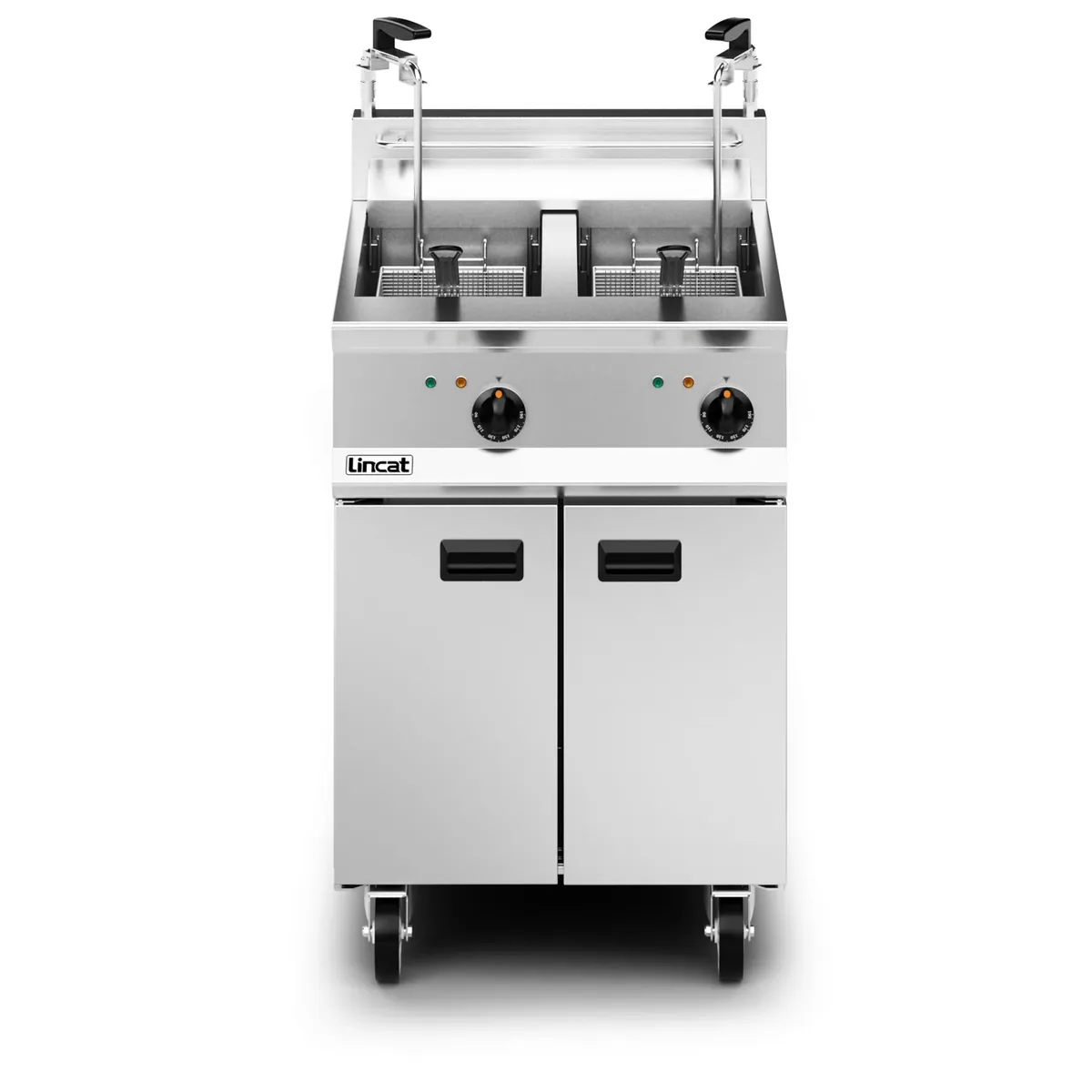 Lincat Opus Electric Free-standing Twin Tank Fryer with Pumped Filtration - 2 Baskets - W 600 mm - 24.0 kW