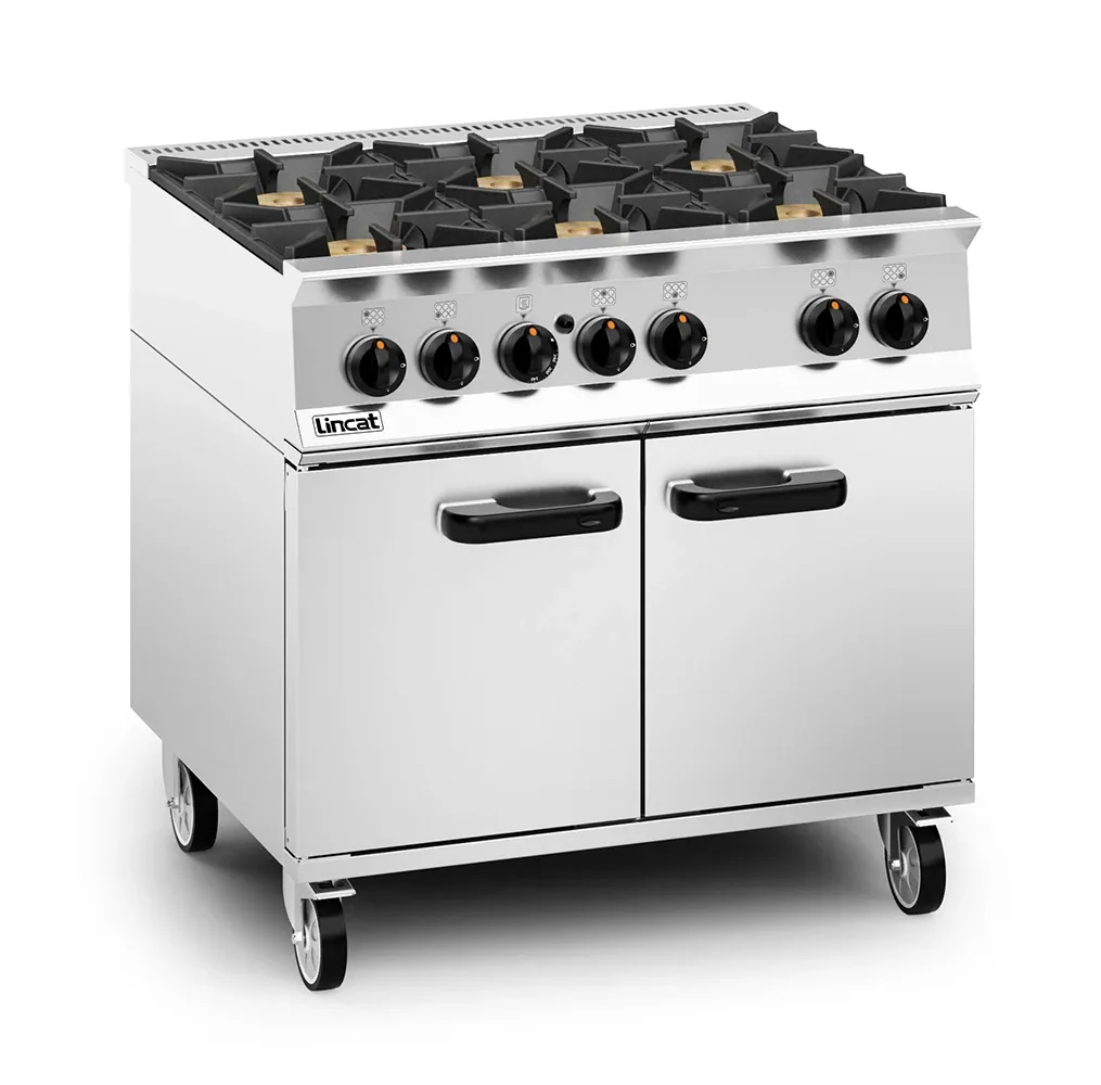 Lincat Opus Natural Gas Free-standing Oven Range - 6 Burners - W 900 mm - 55.0 kW