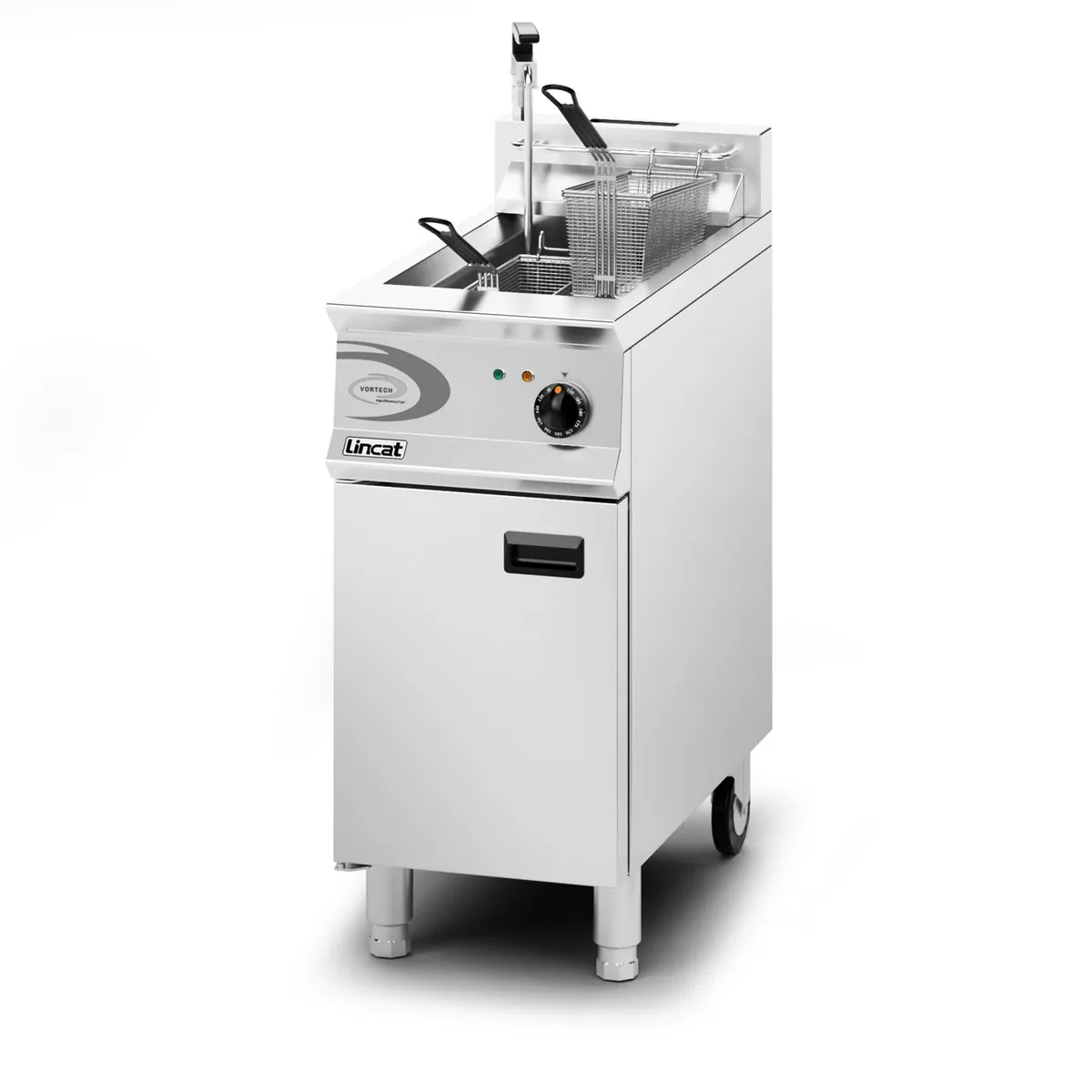 Lincat Opus Natural Gas Free-standing Single Tank Fryer with Pumped Filtration - 2 Baskets - W 400 mm - 22.0 kW