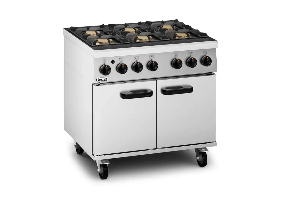 Lincat Phoenix Natural Gas Free-standing Oven Range - 6-Zone - W 900 mm - 46.0 kW