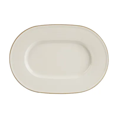 Line Gold Band Oval Plate view 1