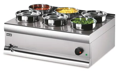 Lincat Silverlink Electric Counter-top Bain Marie - Wet Heat - Round Pots - Base + 6 Pots - W 750 mm - 2.0 kW