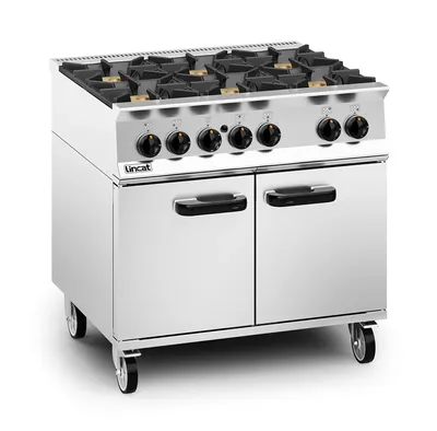 Lincat Opus Natural Gas Free-standing Oven Range - 6 Burners - W 900 mm - 55.0 kW